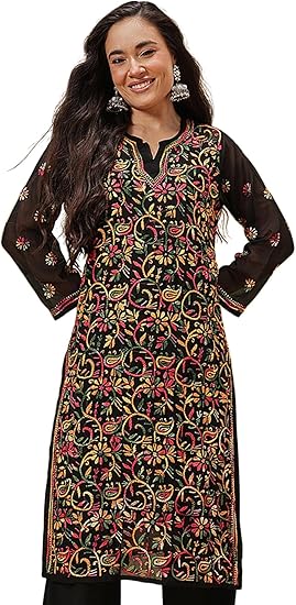 Black Georgette Kurti Kurta